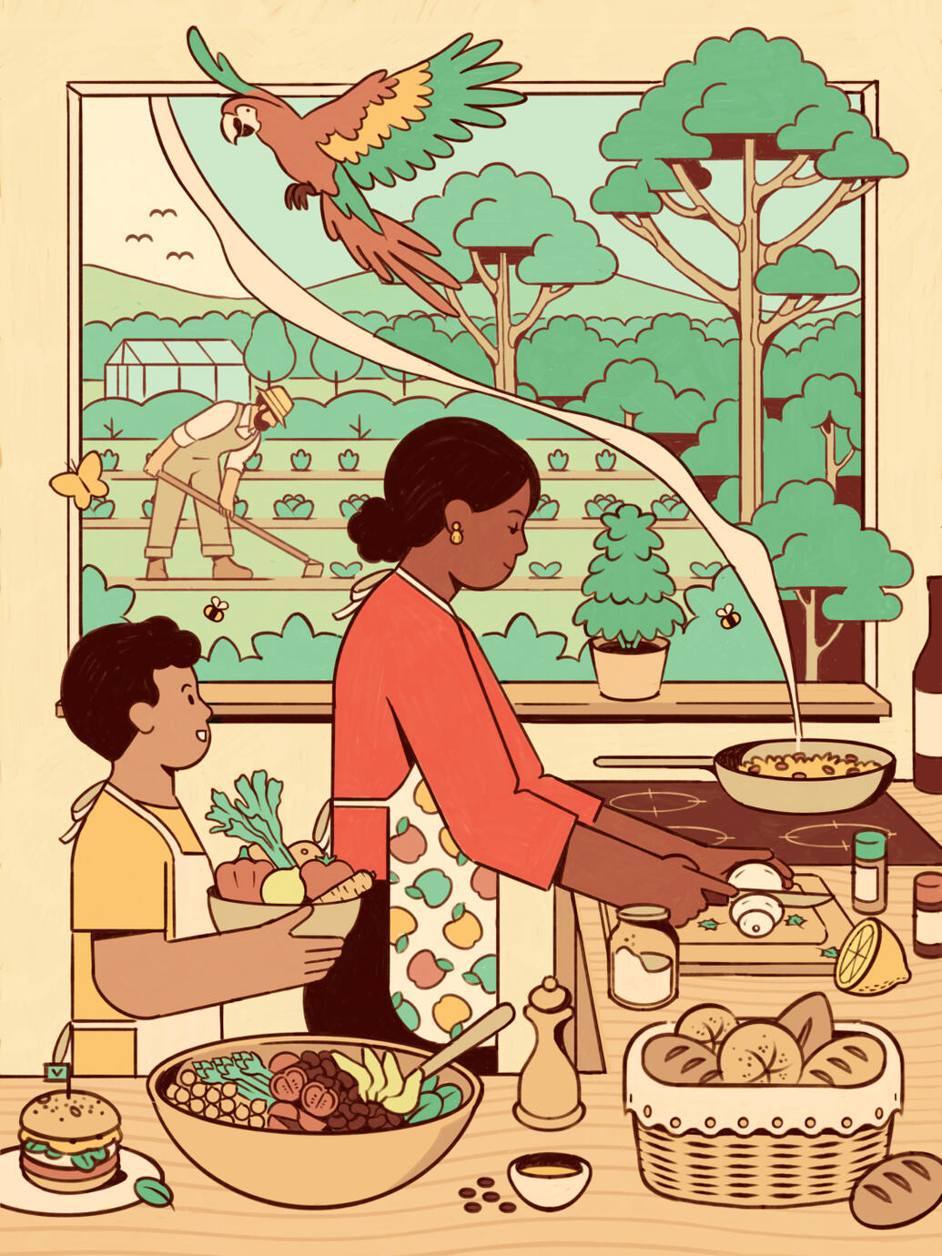 Plant-based for the Climate, editorial illustration (personal work)