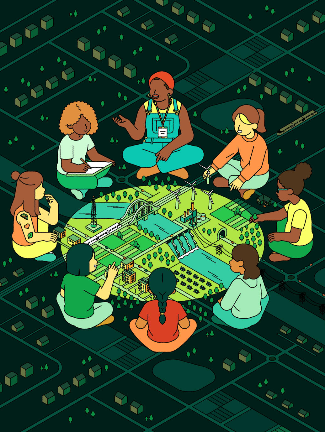 Female Leaders of the Future, poster Awarded work in Fine Acts - Women & Climate Open Call; part of TheGreats.co open source library