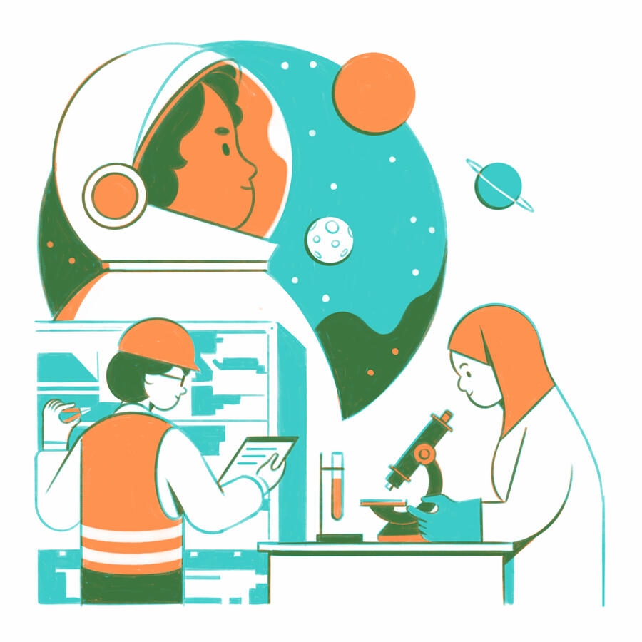 Women in STEM, editorial illustration (personal work)