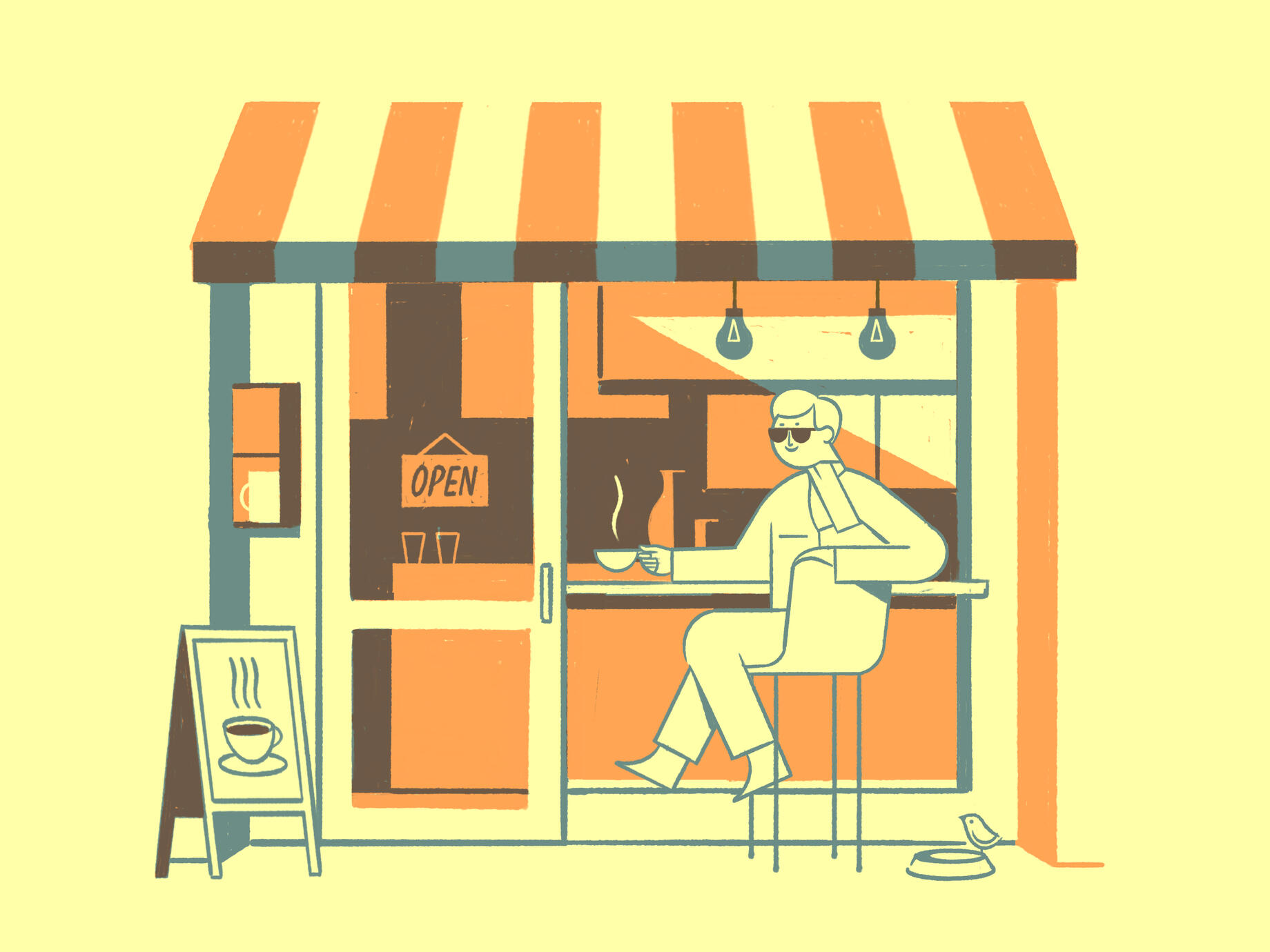 Cafe Culture, editorial illustration (personal work)