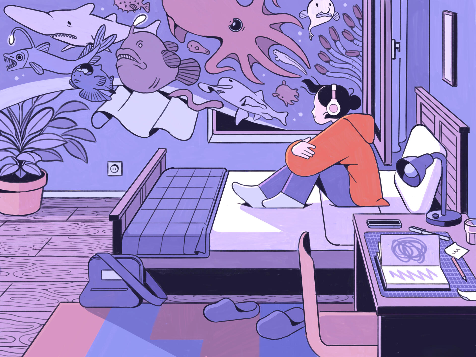Blue Period, editorial illustration (personal work)