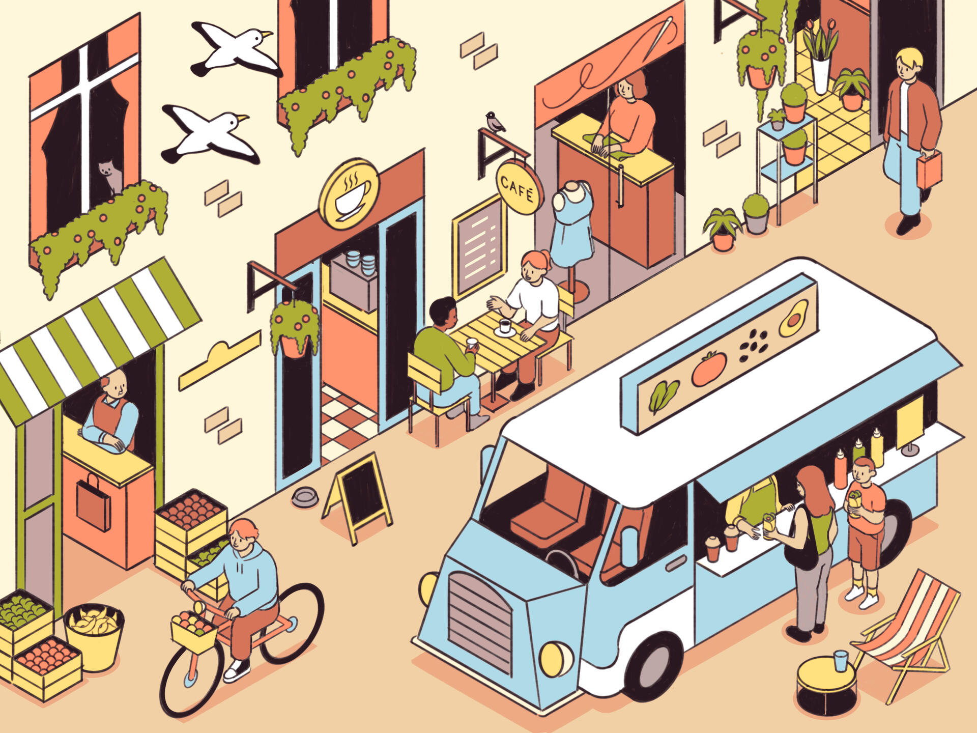 Woonerf, editorial illustration (personal work)