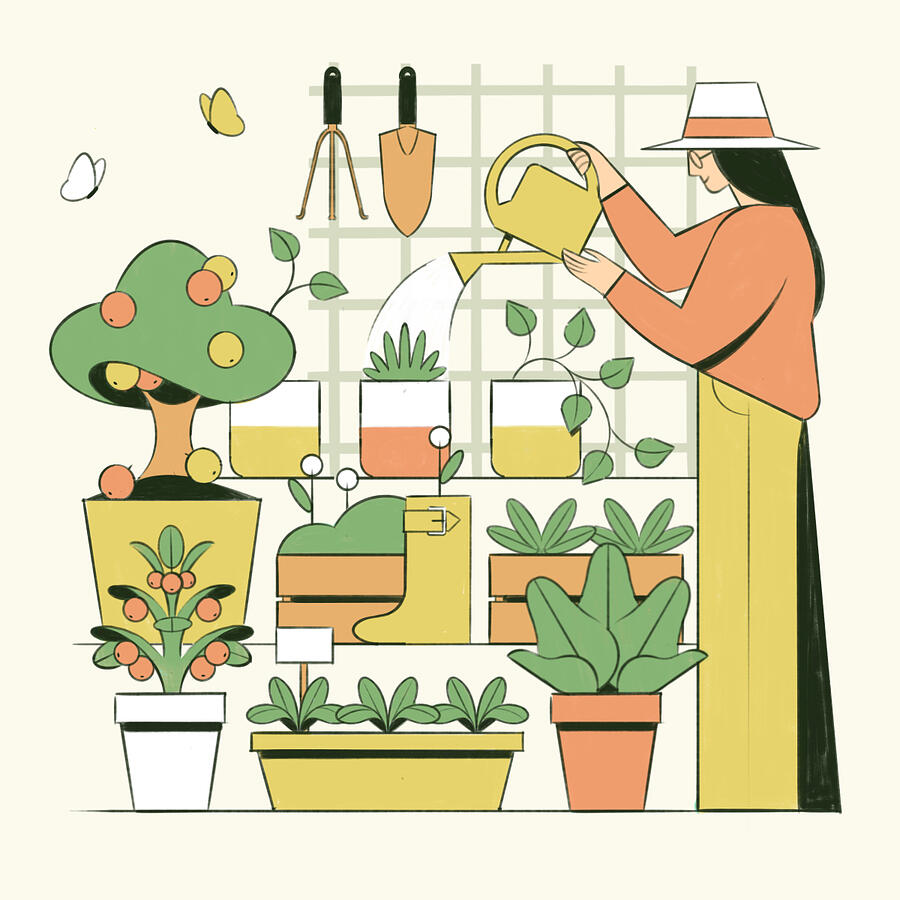 Joys of Gardening, editorial illustration (personal work)